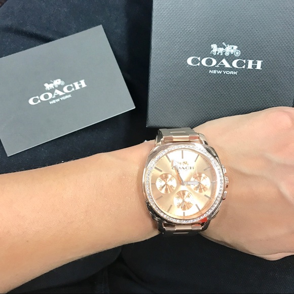 Coach boyfriend Swarovski rose gold tone watch - Picture 2 of 7